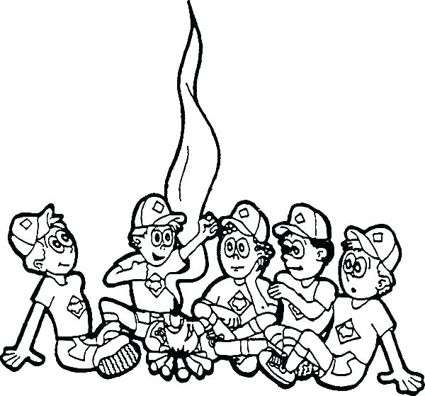 600x559 Cub Scout Coloring Pages Boy Scout Coloring Pages Camp Coloring