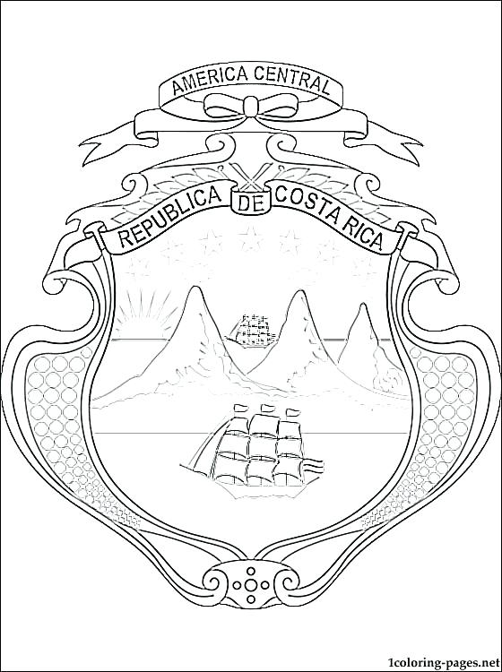 560x750 Costa Rica Flag Coloring Page