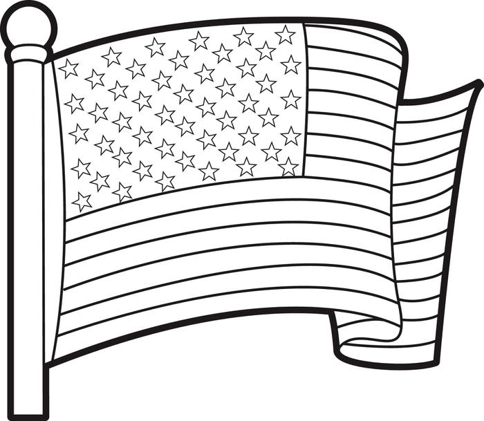 700x609 Printable American Flag Coloring Page