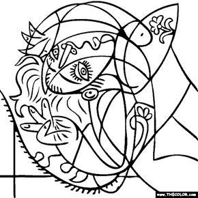 290x290 100% Free Coloring Page Of Pablo Picasso Painting