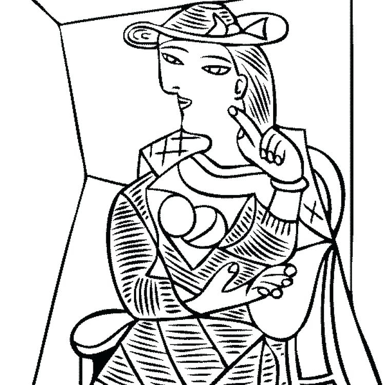 754x750 Picasso Cubism Coloring Pages Pablo Picasso Coloring Pages Free