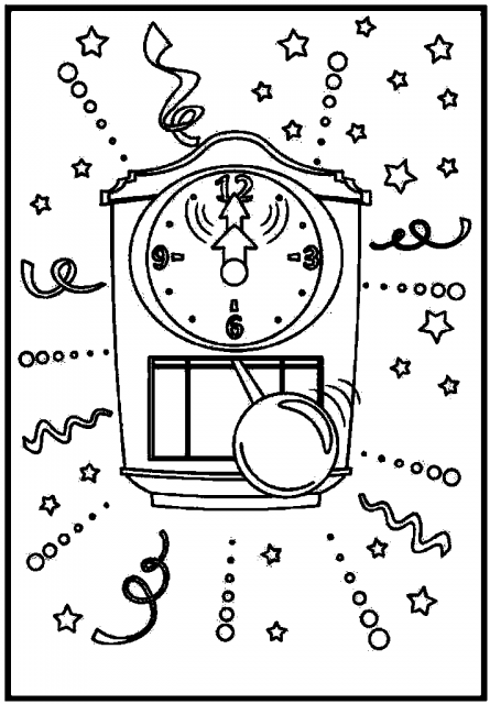 445x640 Clock Face Coloring Page