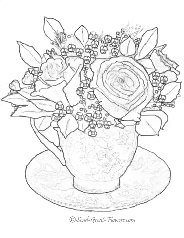 612x792 Free Printable Tea Cup Coloring Pages
