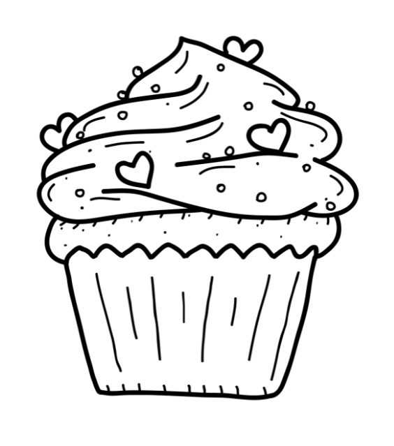 564x639 Cupcake Coloring Pages