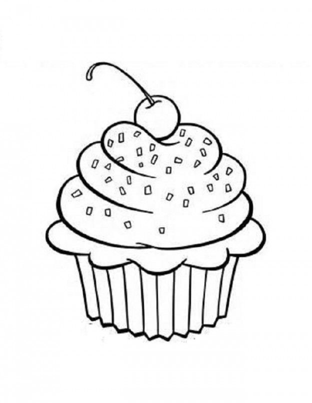 624x806 Birthday Cupcake Coloring Pages Download And Print For Free
