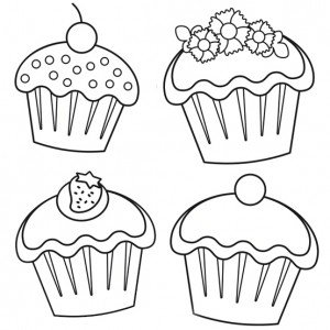 300x300 Cupcake Coloring Pages