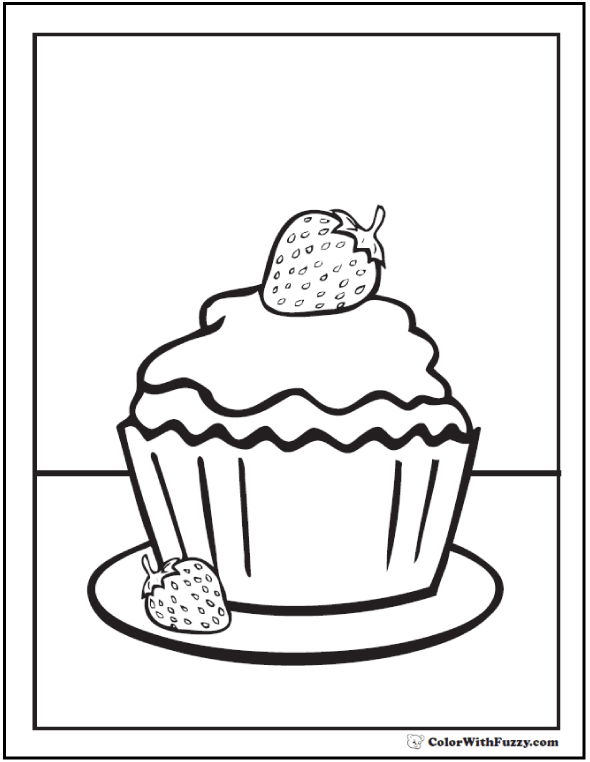 Cupcake Coloring Pages For Kids