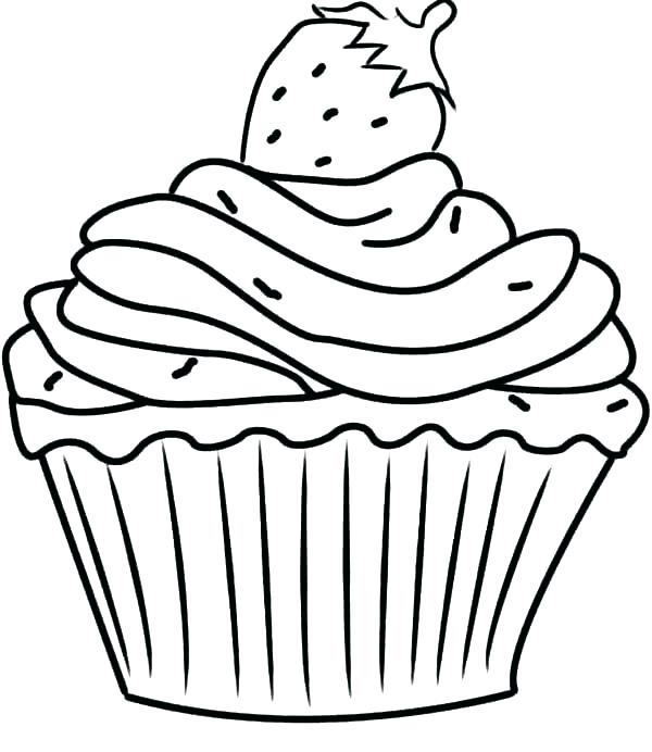600x692 Coloring Pages Of Cupcakes Cupcake Printable Printable Cupcakes