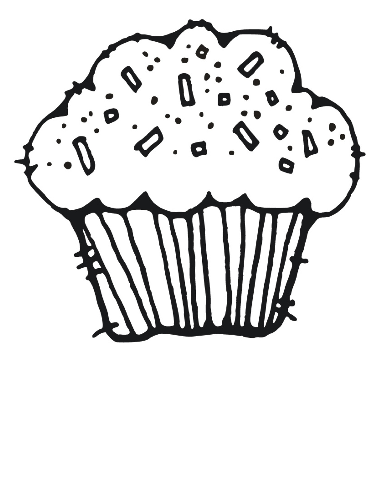 1275x1650 Largest Cupcake Coloring Pages To Print Muffin Page Free Printable