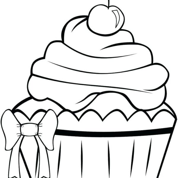 600x600 Printable Cupcake Coloring Pages Cute Cupcake Coloring Page