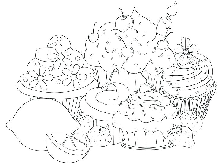 736x549 Coloring Pages Of Cakes And Cupcakes Cup Cakes Colouring Pages