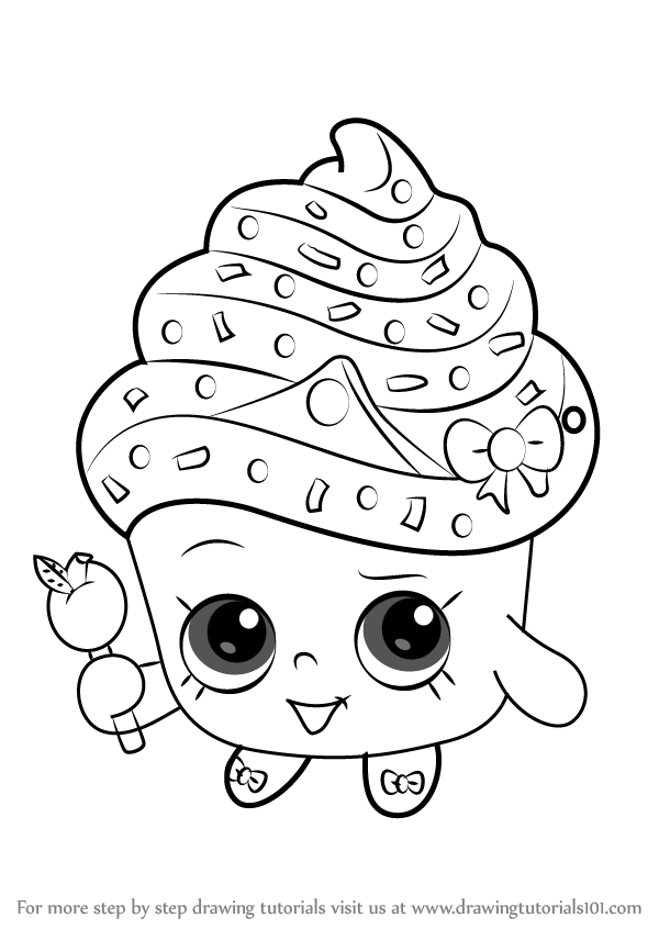 600x846 How To Draw Cupcake Queen From Shopkins