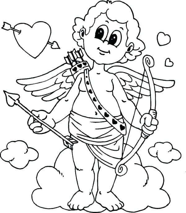 600x687 Cupid Coloring Pages Cupid Coloring Page Cute Little Cupid Is