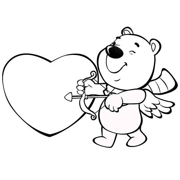 600x600 Cupid Pictures To Color This Cute Little Bear Is Acting As Cupid