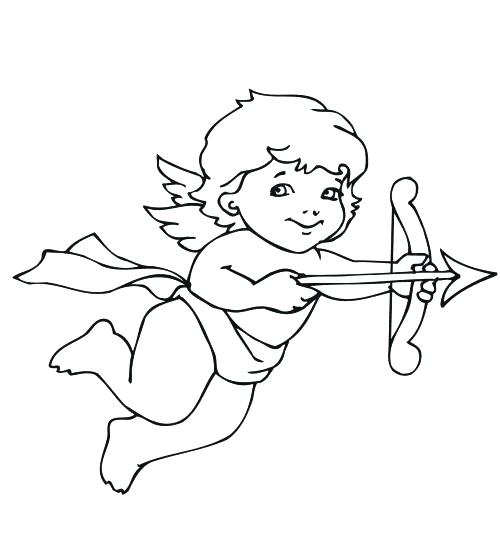 500x560 Cupid Coloring Page