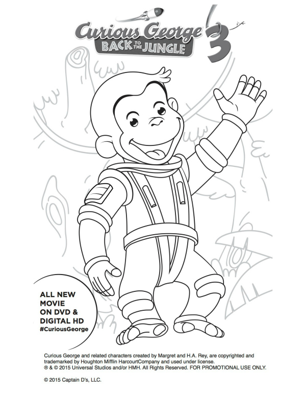 600x776 Curious George Coloring Picture And Activities In Pages