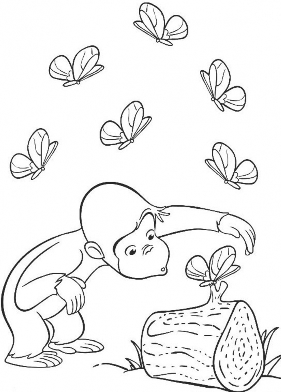 974x1359 Christmas Curious George Coloring Pages Within