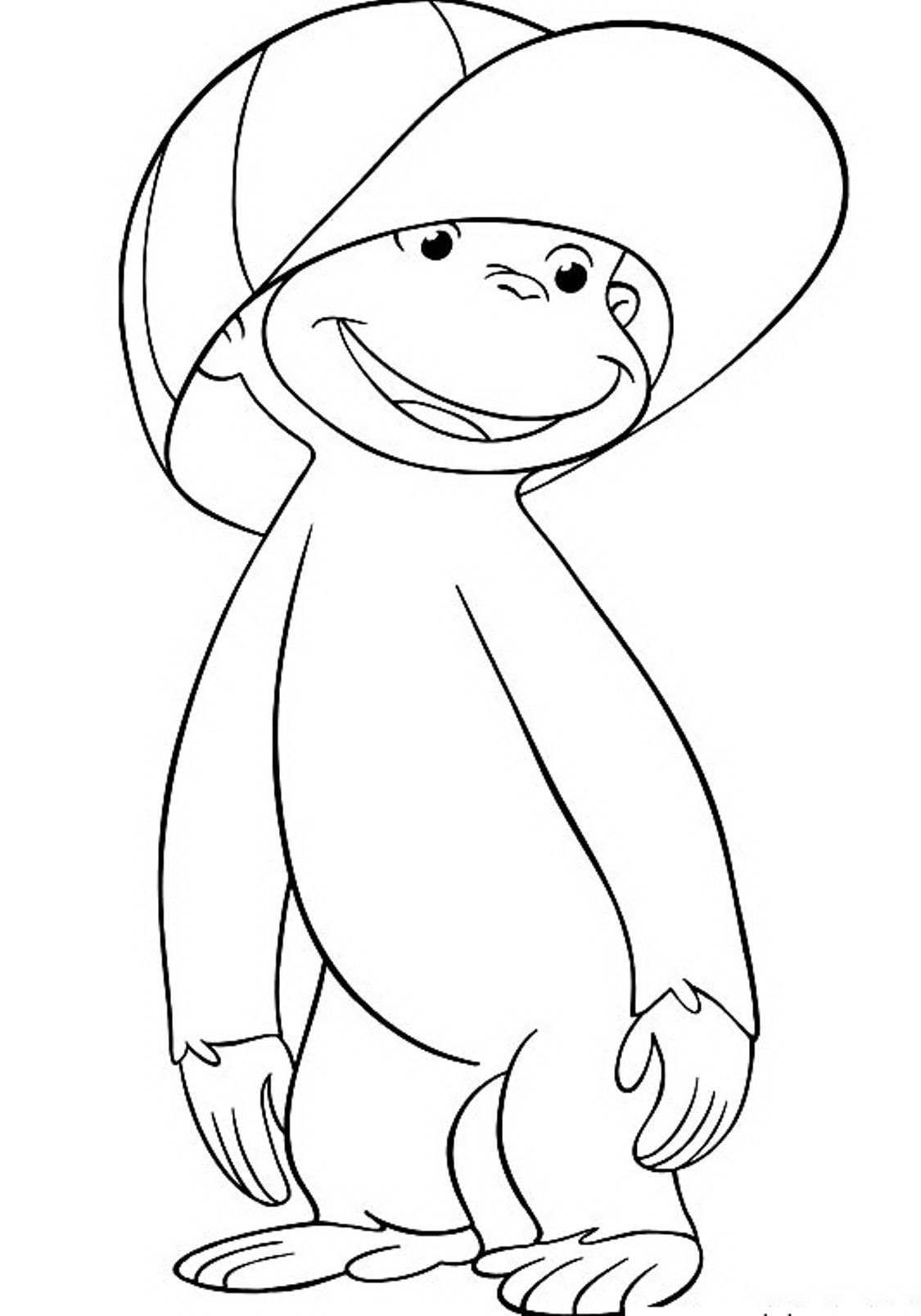 1125x1608 Wearing Hat Curious George Coloring Pages Jorge El Curioso