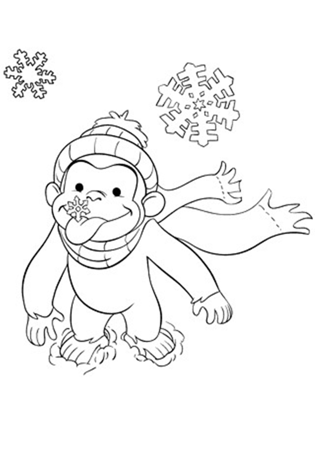 1091x1637 Curious George Template Colouring Pages