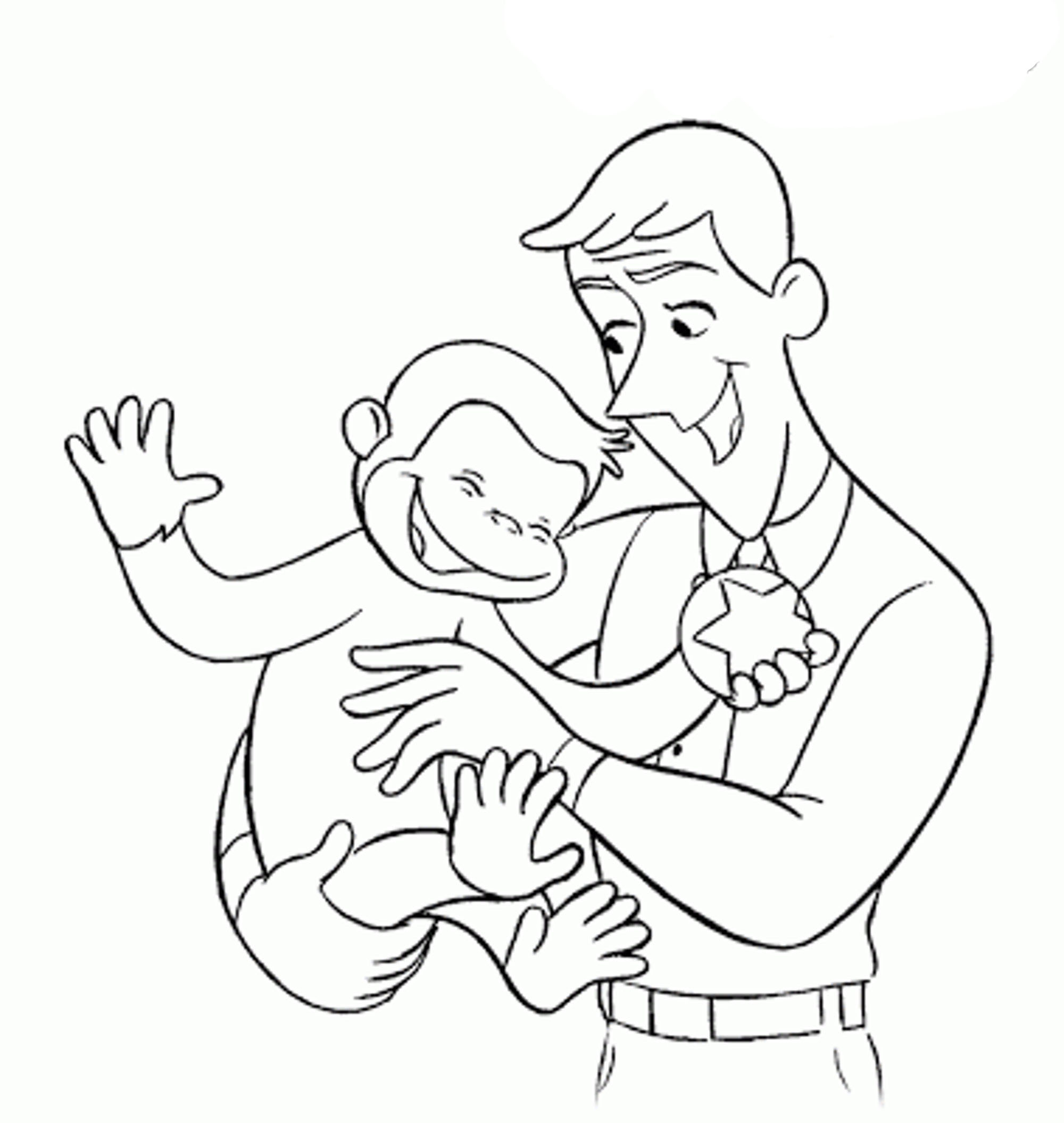 2000x2111 Coloring For Kids Curious George Pages Online Free Happy Birthday
