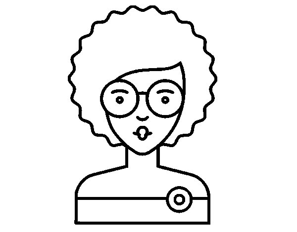 600x470 Girl With Curly Hair Coloring Page