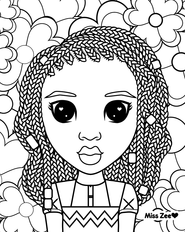 650x813 Naturally Beautiful Hair Free Miss Zee Natural Hair Coloring Page