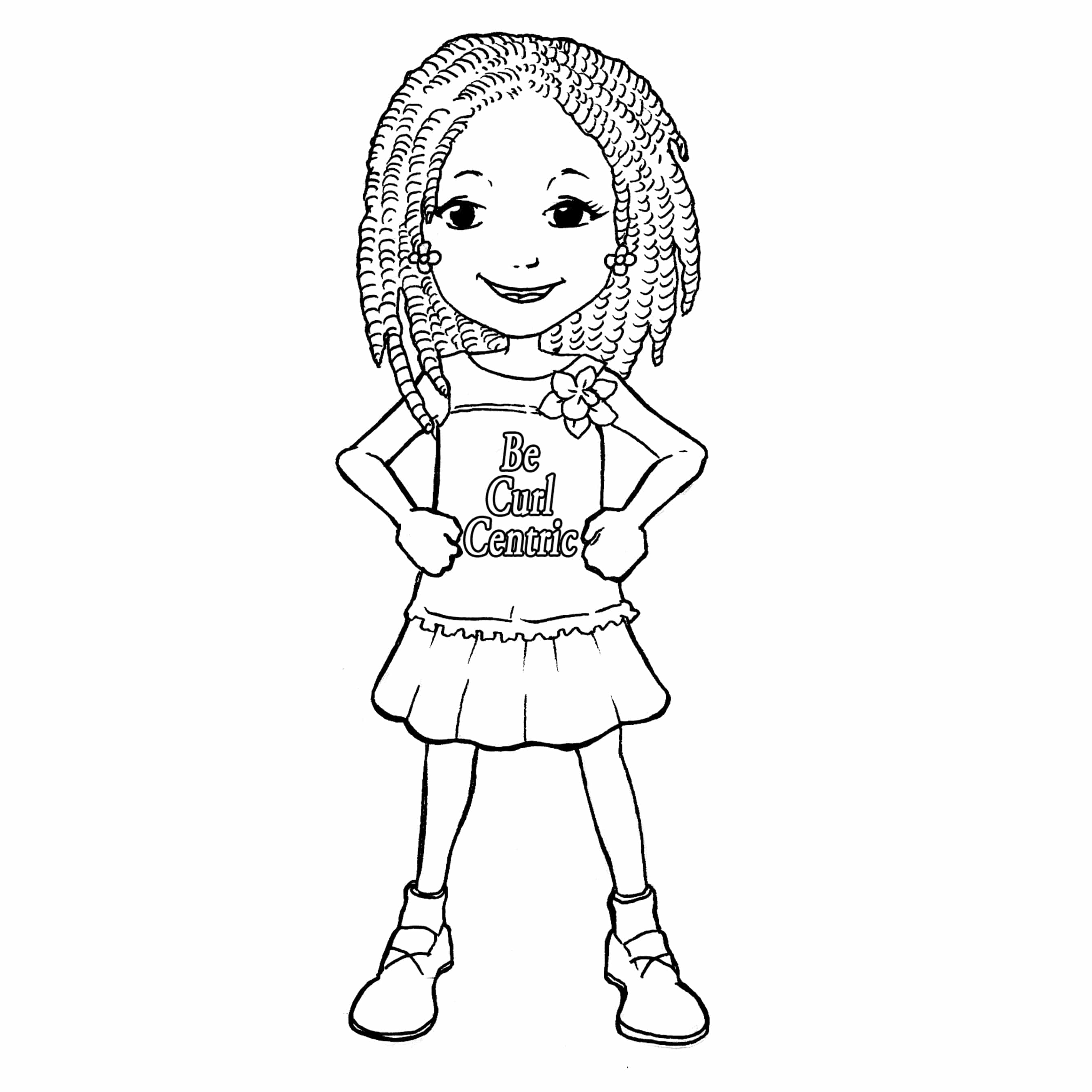 2700x2700 Best Of Curly Hair Girl Coloring Page Inspiring Art