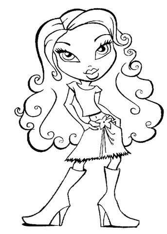 343x480 With Curly Hair Coloring Page Bratz Curly