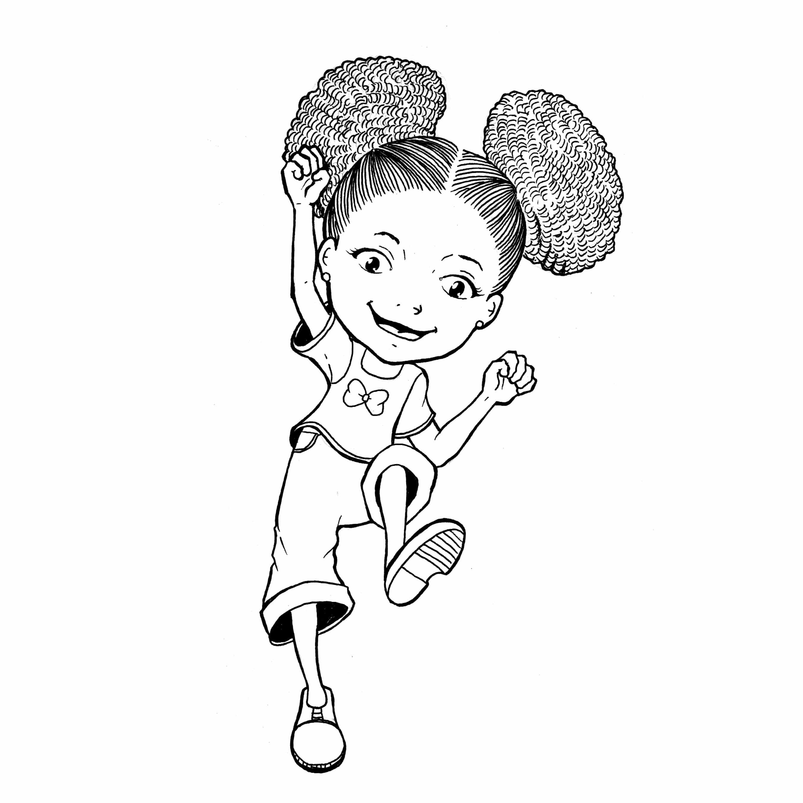 2700x2700 Coloring Page Girl With Curly Hair Zari