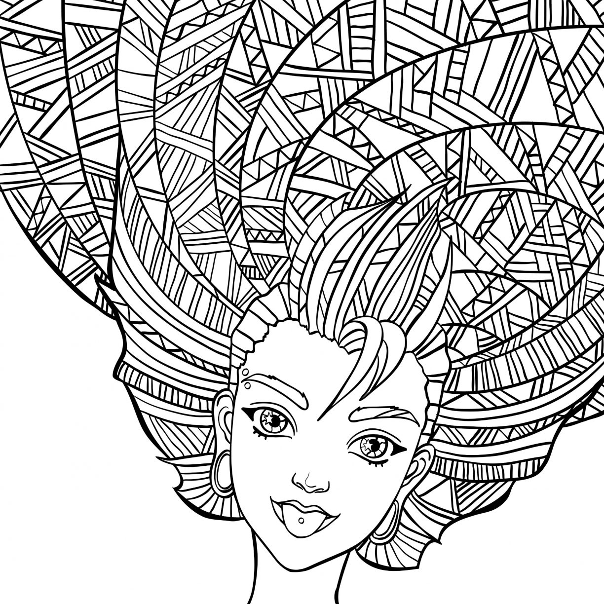 1224x1224 Crazy Hair Coloring Pages Long Chihuahua Day Girl With Smart