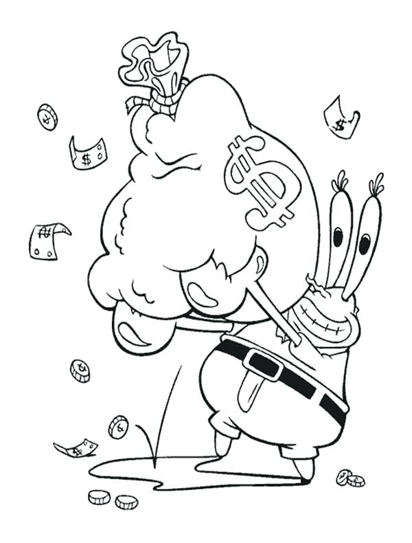 600x790 Coloring Pages Of Money Money Coloring Pages Sign Free Download