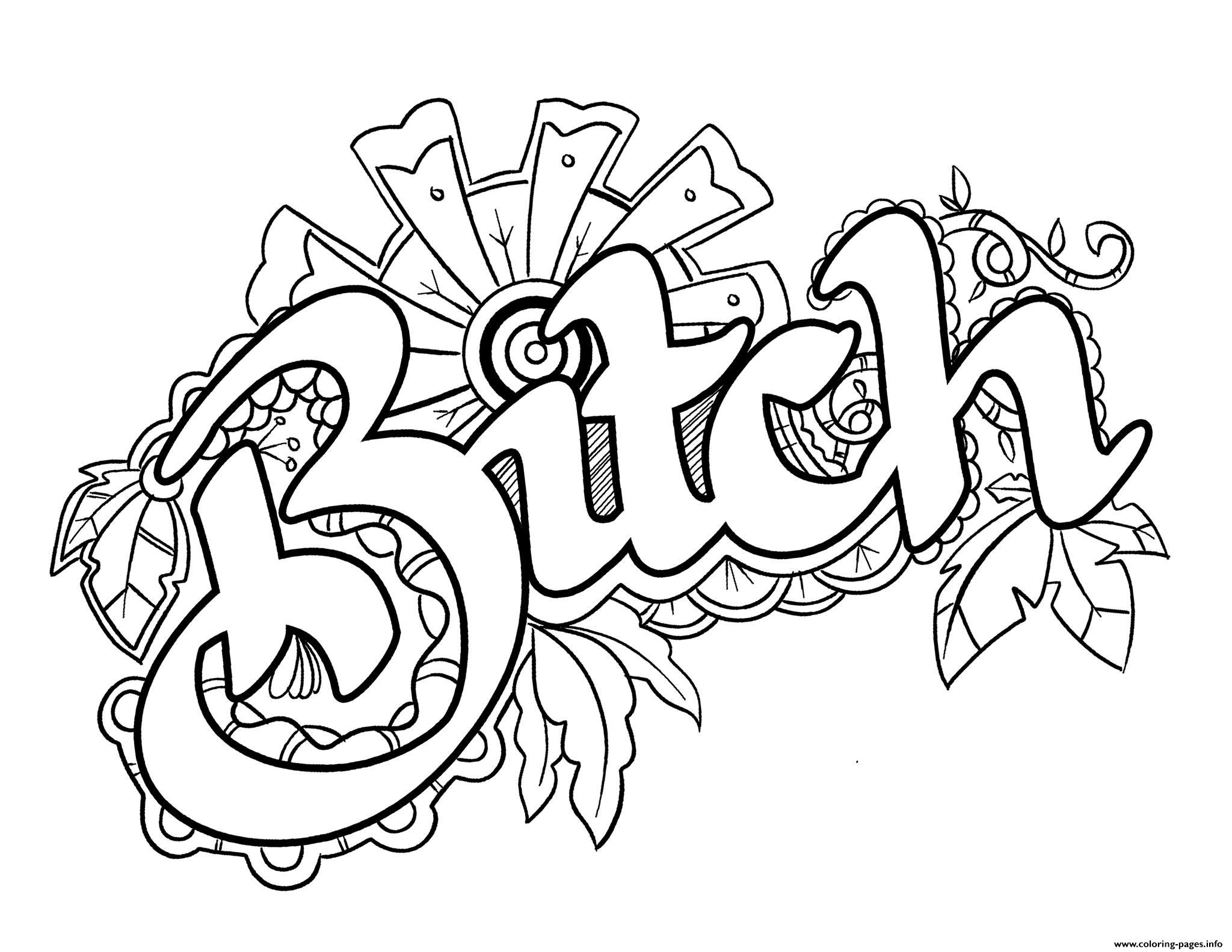2048x1582 Bitch Swear Word Coloring Pages Printable