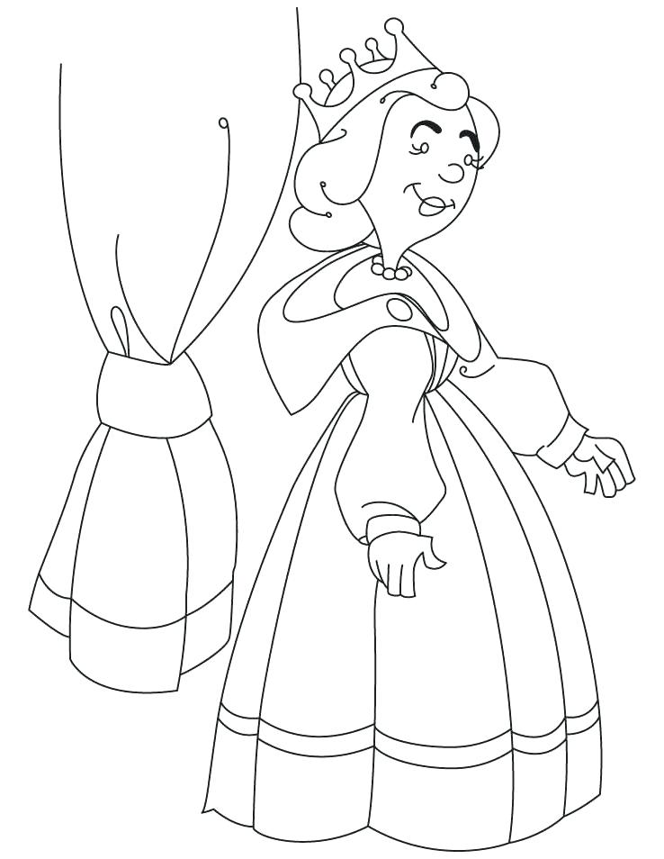 738x954 Queen Victoria Coloring Page A Queen Standing Of Curtain Coloring