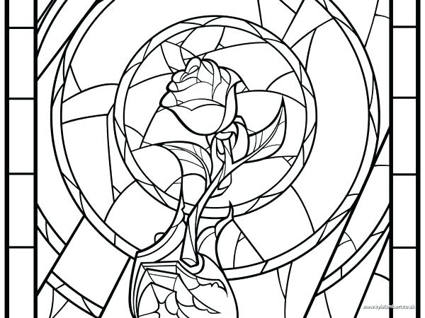 600x450 Window Coloring Page Beauty The Beast Window Coloring Page