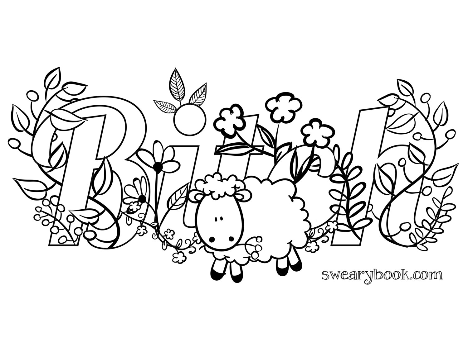 1500x1159 Swear Word Coloring Pages Printable
