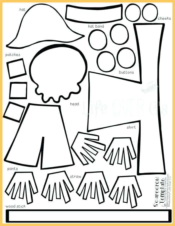 700x900 Thanksgiving Coloring Pages Cut And Paste Cut And Paste Scarecrow