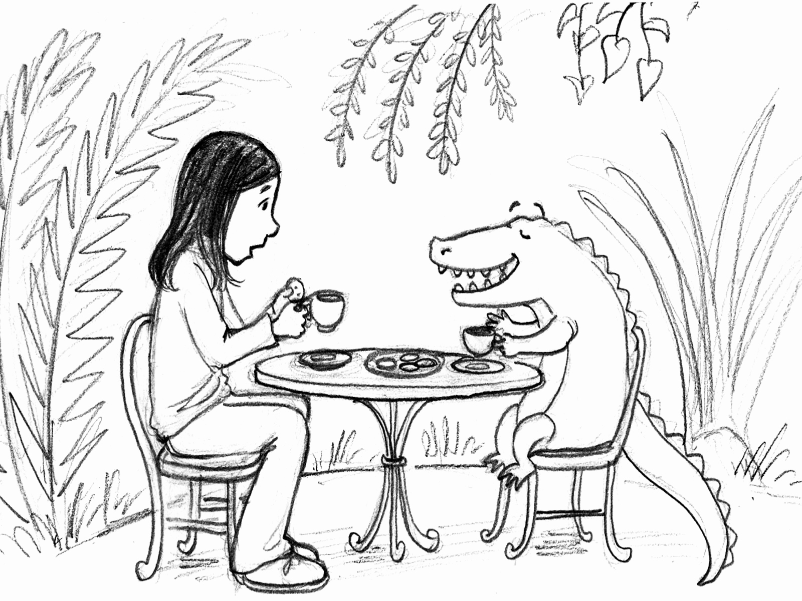 Cute Alligator Coloring Pages