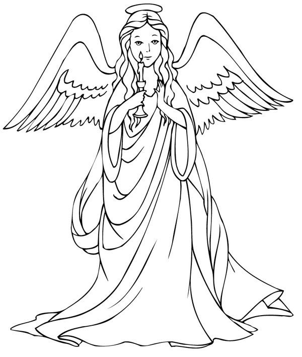 600x708 Cute Angel Coloring Sheet Preschool In Beatiful Free Angel