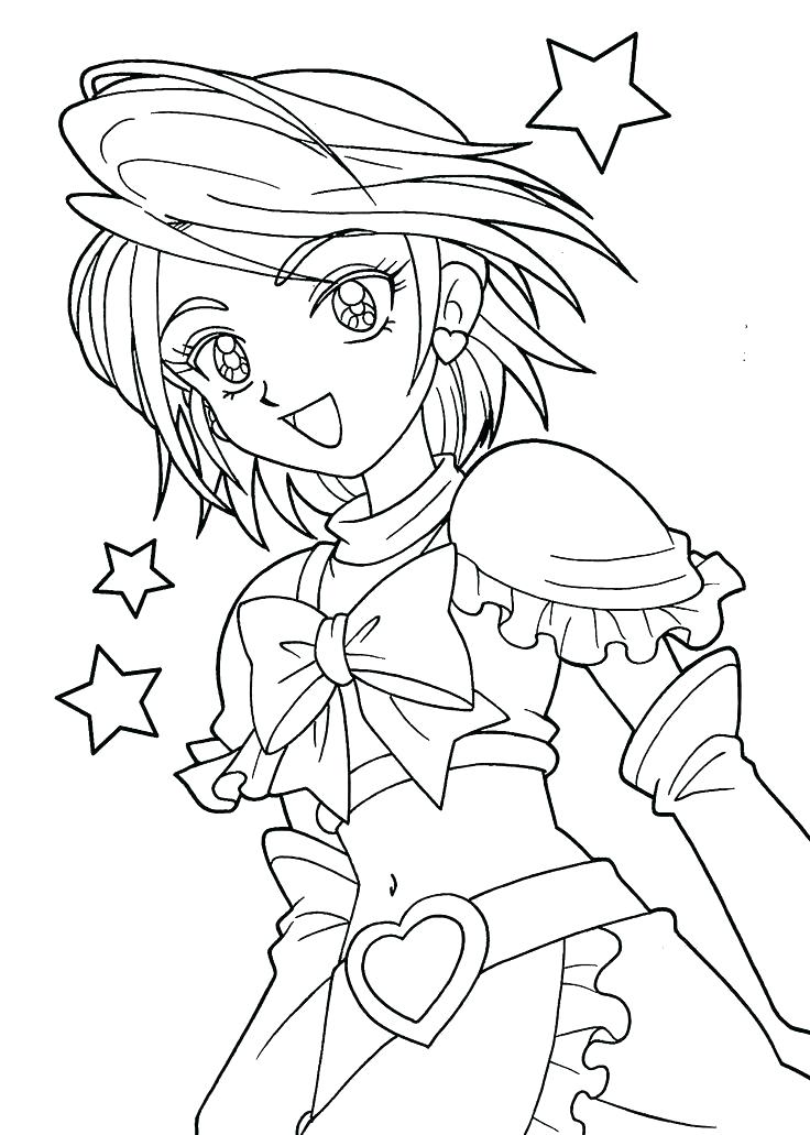 736x1031 Cute Anime Coloring Pages To Print Nerd Girl Printable Amusing
