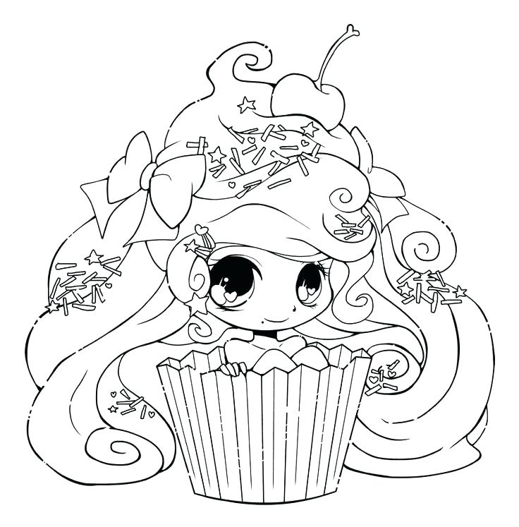 736x747 Anime Girl Coloring Pages Cute Girl Coloring Pages Cupcake By