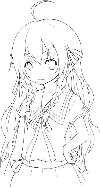 412x776 Cartoon Girl Coloring Pages Trend Cute Anime Girl Coloring Pages