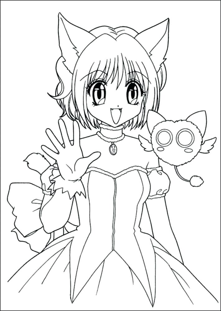 710x998 Anime Coloring Pages Chibi Cool Fabulous Cute To Print Cat Girl