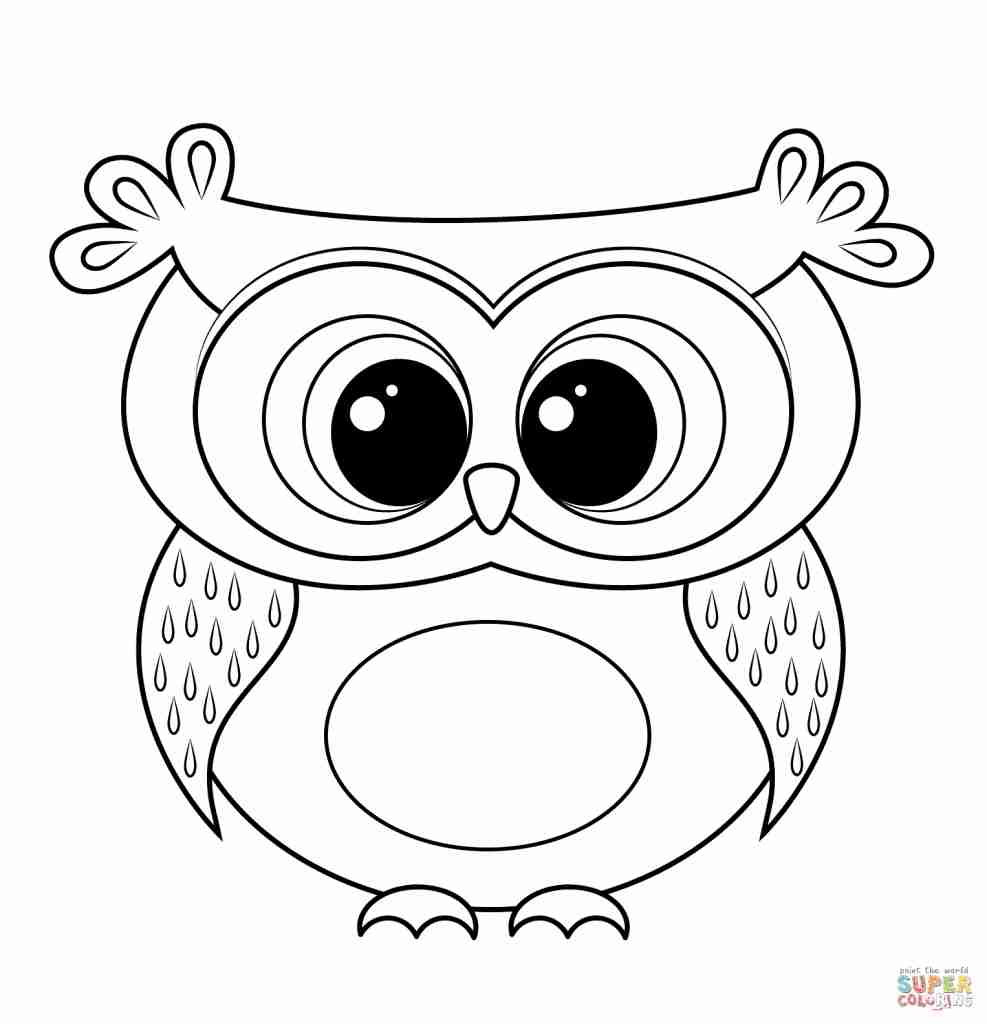 987x1024 Owls Coloring Pages Free With Santa Hat Printable Owl Animals Baby