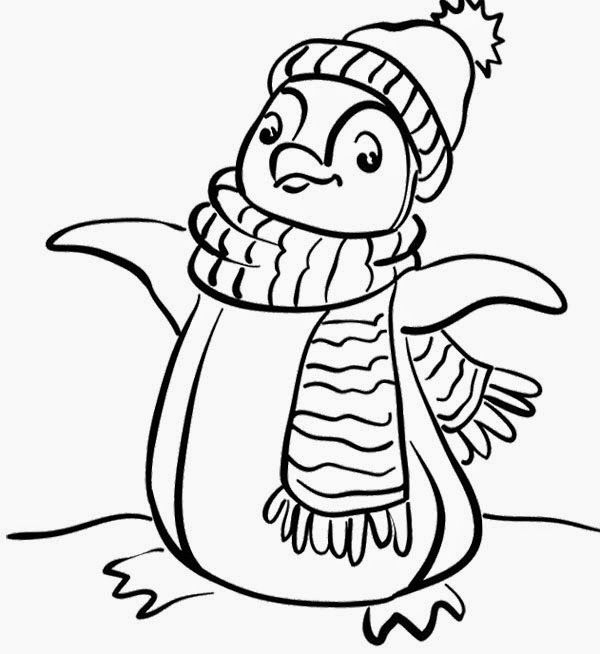 600x654 Cute Baby Penguin Colour Drawing Hd Wallpaper Color Pages