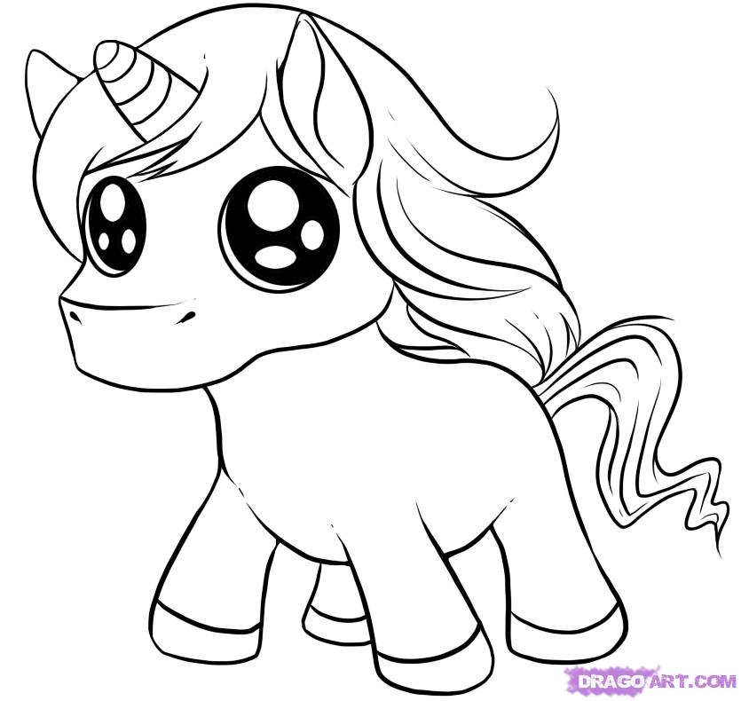 835x790 Cute Unicorn Coloring Pages