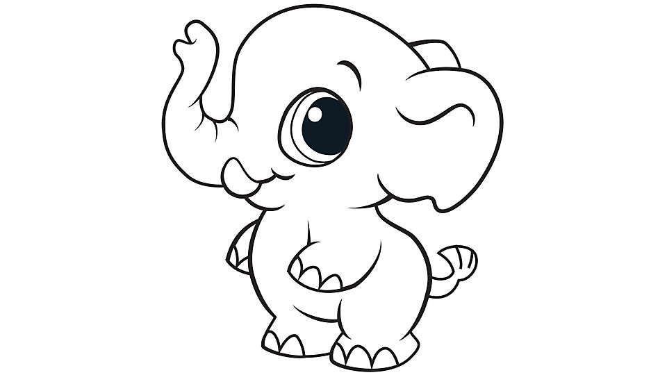 960x540 Baby Elephant Coloring Pages To Download And Print For Free