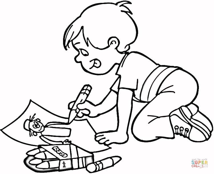 750x610 Little Boy Coloring Page Coloring Pages Drawings Little Boy