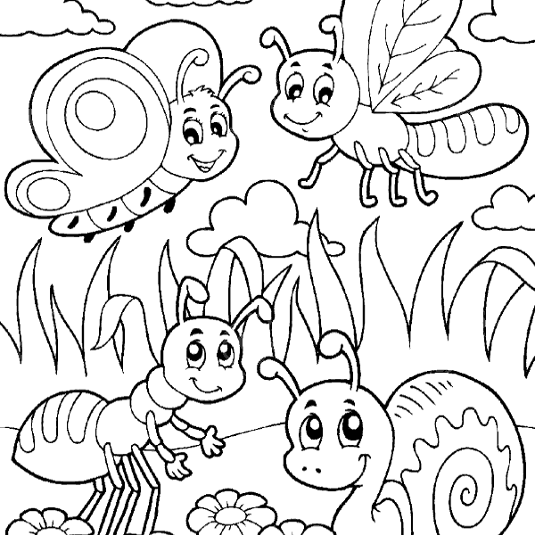 600x600 Bugs Colouring Pages Coloring Page