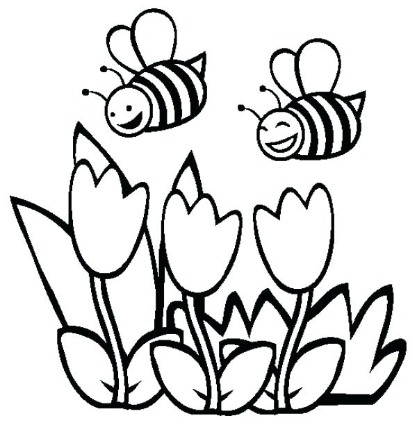 600x612 Bumble Bee Coloring Pages Basic Fly Bee Coloring Page To Drawing