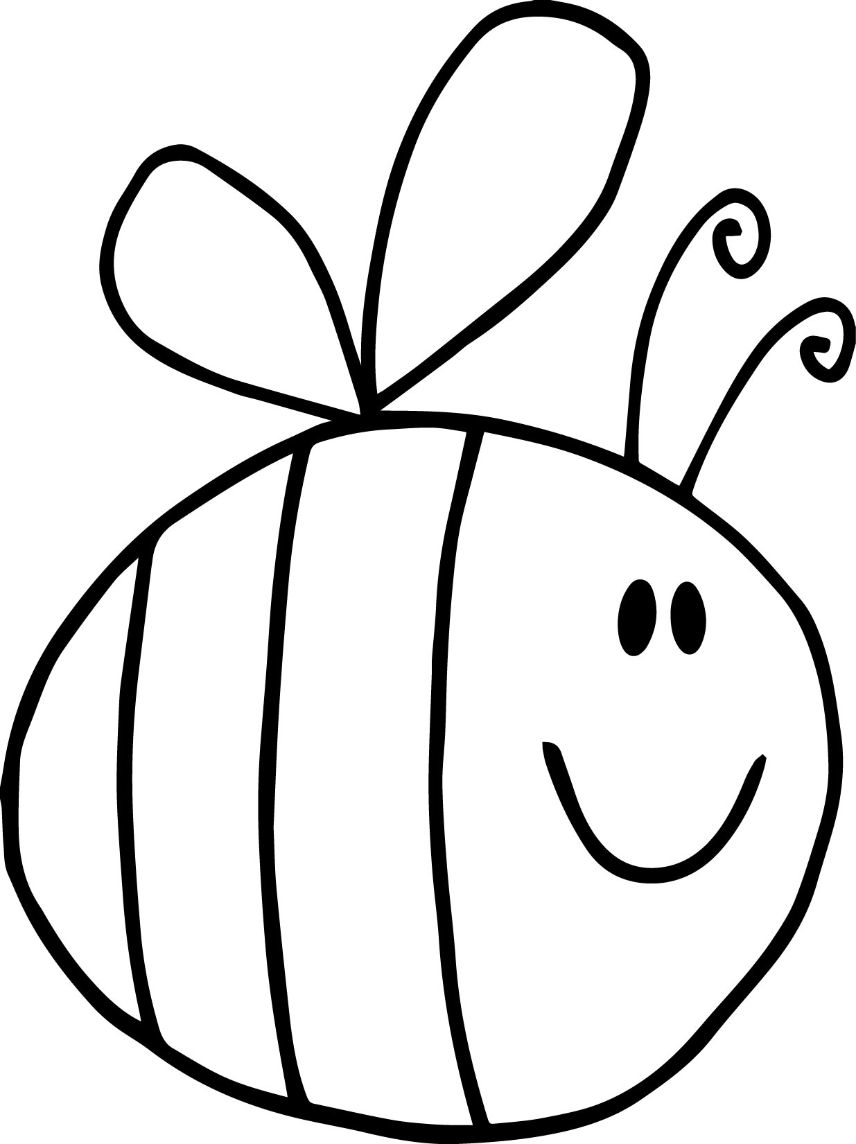 1235x1651 Fat Bee Coloring Page